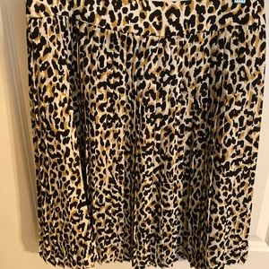 JCrew pleated skirt leaped print